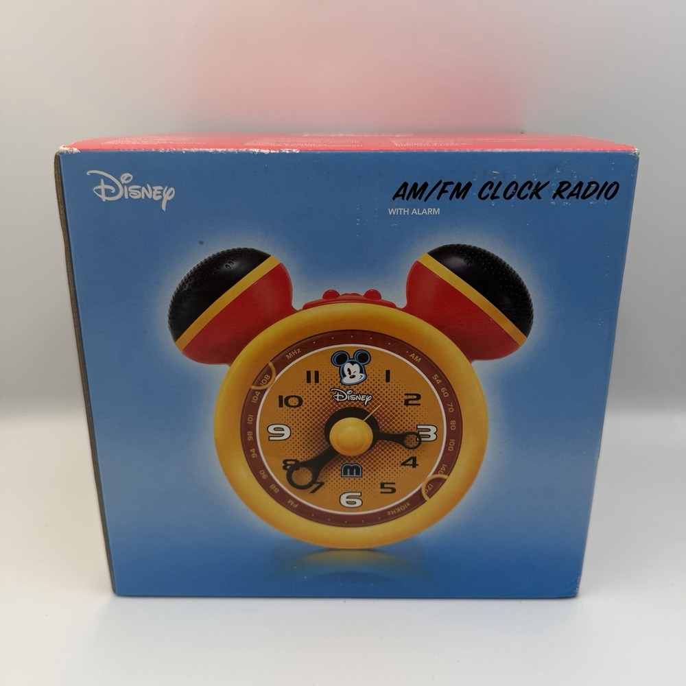 Disney Mickey Mouse Alarm Clock AM FM Radio DCR5500-C Rare Collectible NEW